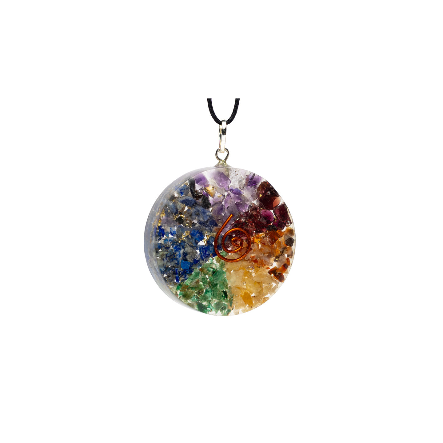 Pendentif orgonite Chakra rond