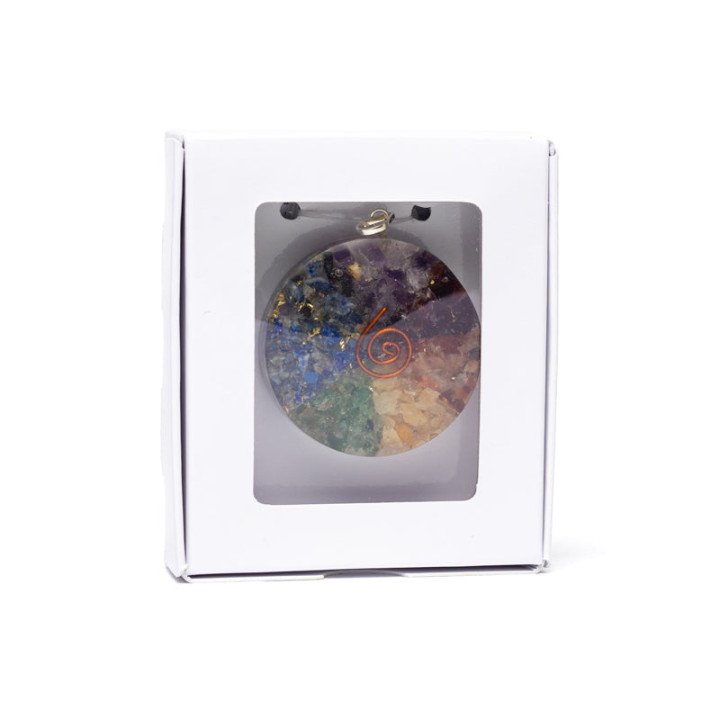 Pendentif orgonite Chakra rond