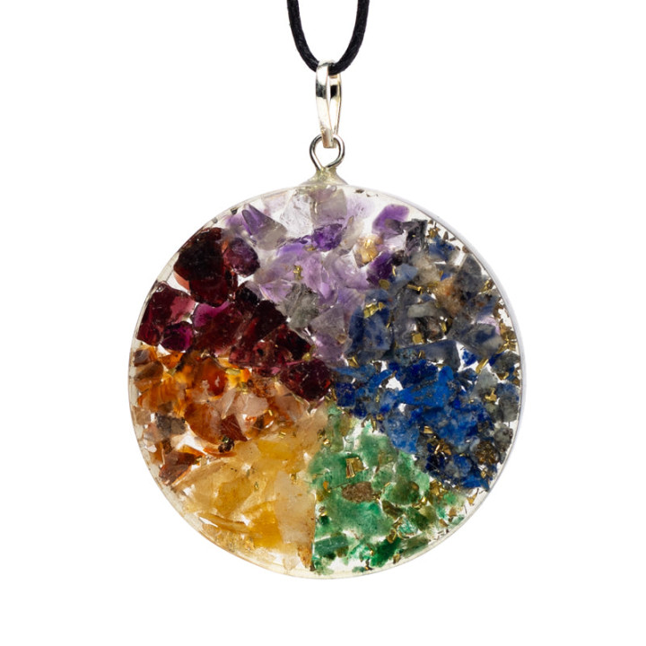 Pendentif orgonite Chakra rond