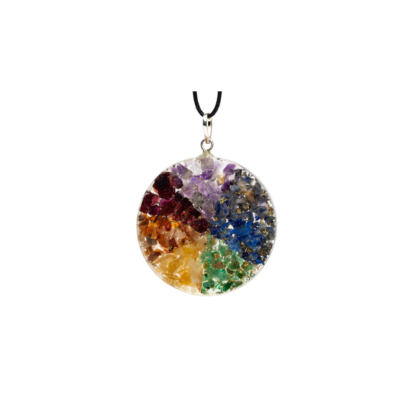 Pendentif orgonite Chakra rond