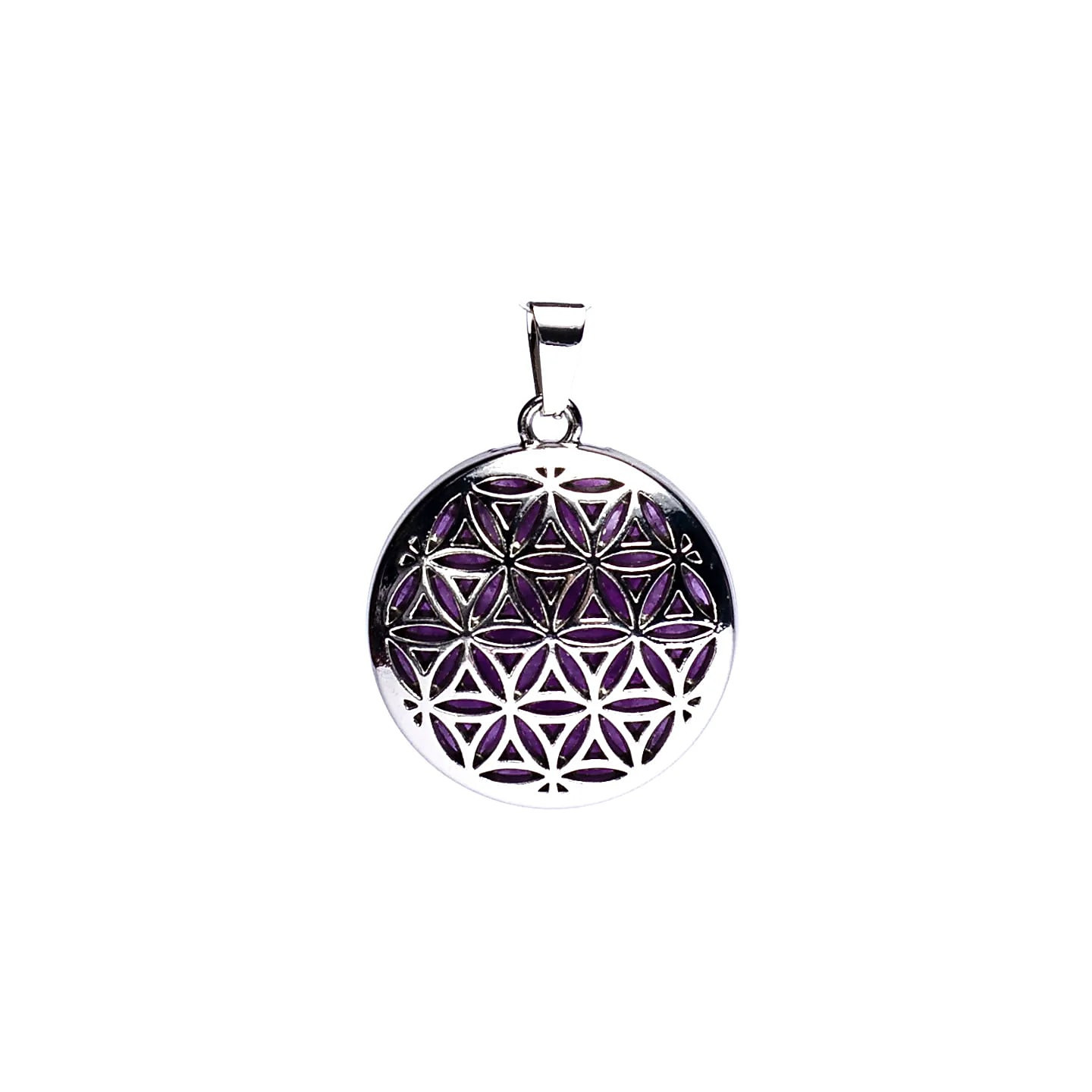 Pendentif Fleur de vie avec Améthyste | Pieralune