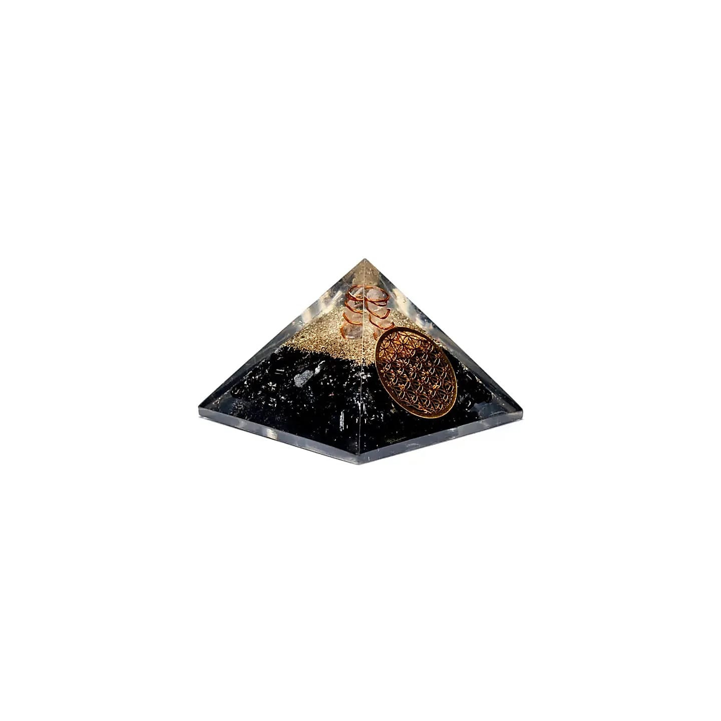 Pyramide en Cristal à pointes de tourmaline noire avec ... | Pieralune