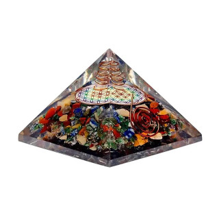Pyramide de Fleur de vie colorée avec pointe de Cristal | Pieralune