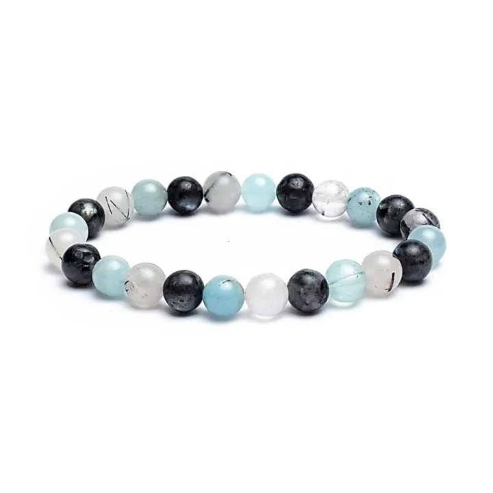 Bracelet Chips Aigue-marine/ Labradorite/ Quartz tourma... | Pieralune