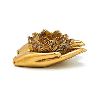 Photophore mains Lotus couleur or | Pieralune