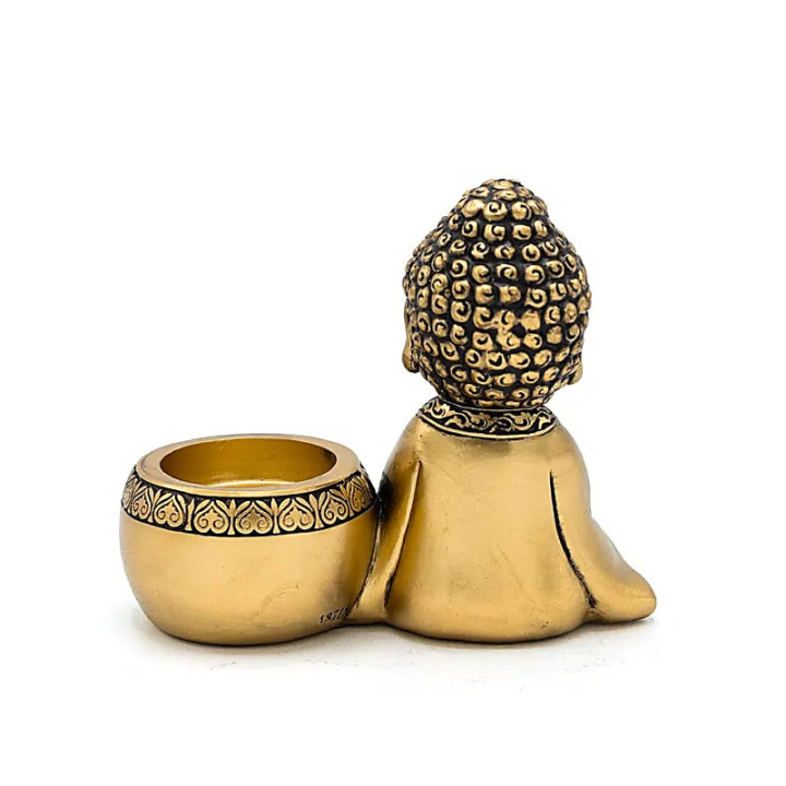 Photophore bouddha priant gauche couleur or | Pieralune