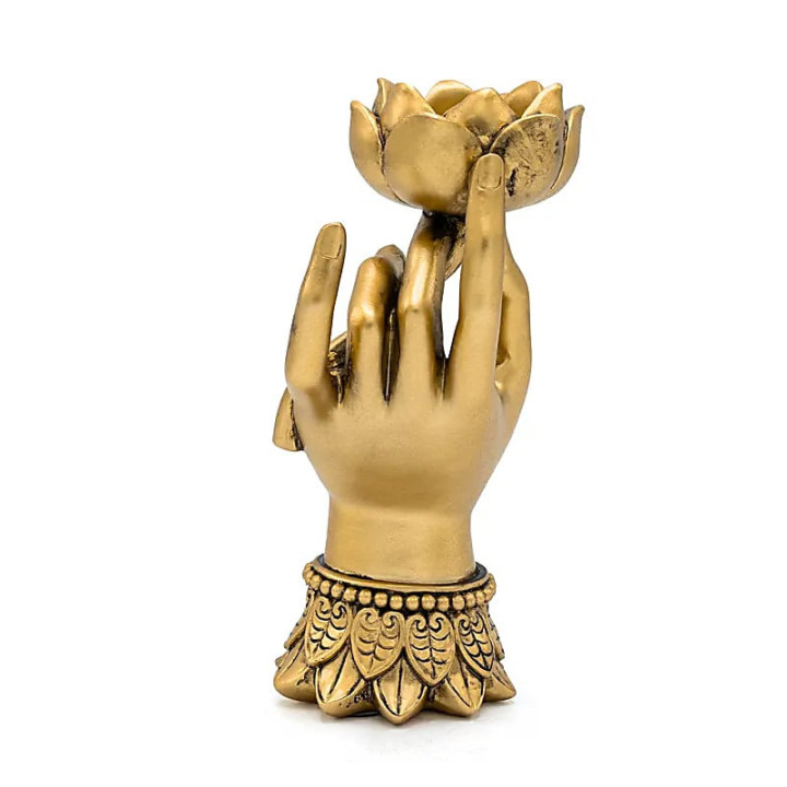 Photophore Varada Mudra avec Lotus couleur or | Pieralune