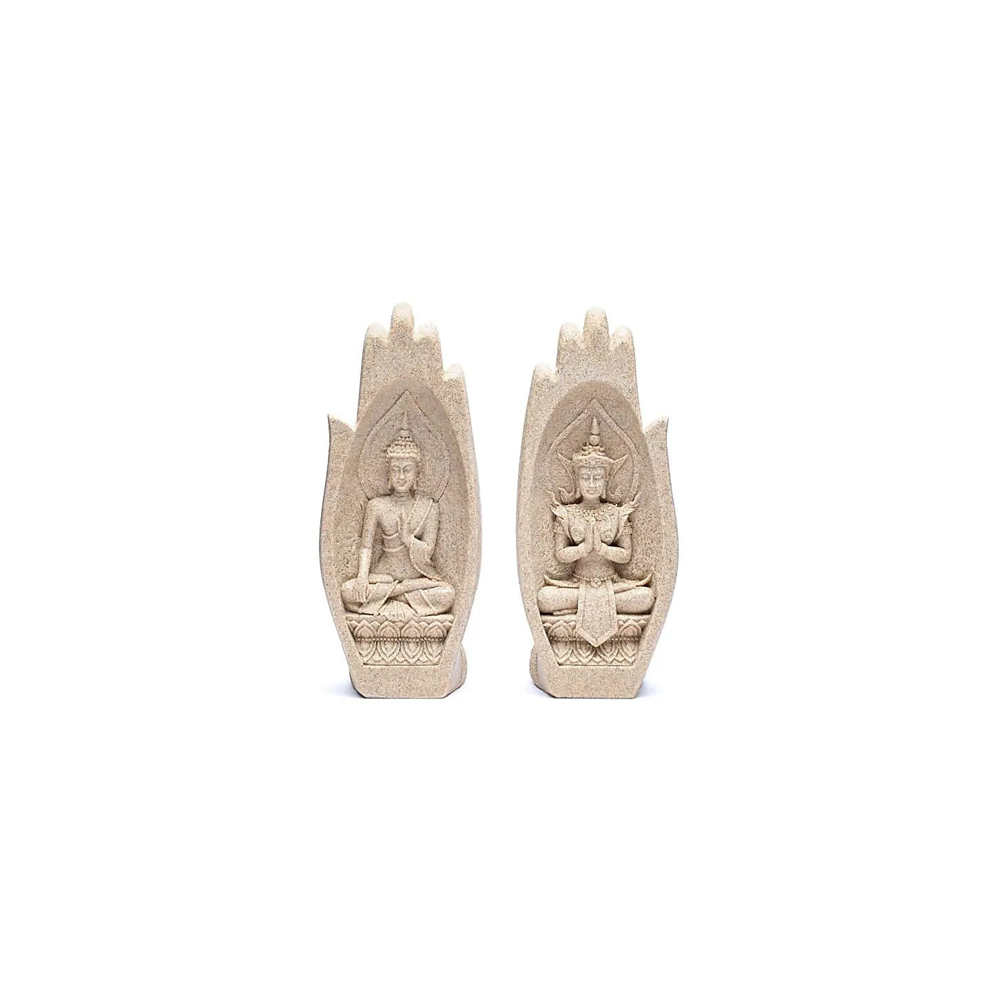 Namaste Mudra Mains avec Bouddhas couleur sable | Pieralune