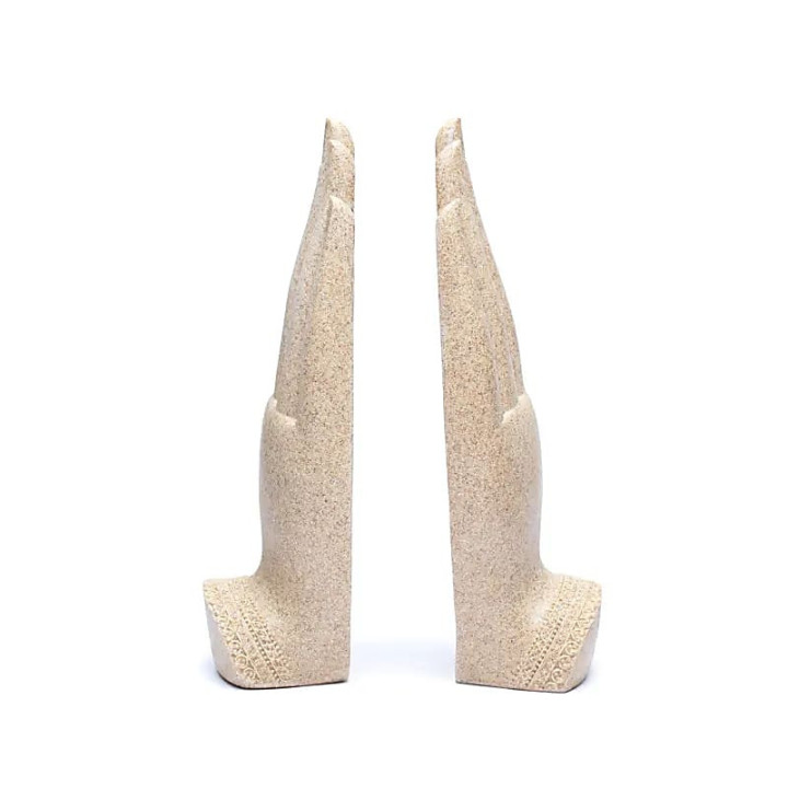 Namaste Mudra Mains avec Bouddhas couleur sable | Pieralune