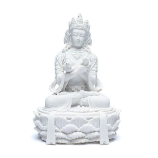 Statue bouddha avec dorje et cloche blanc | Pieralune