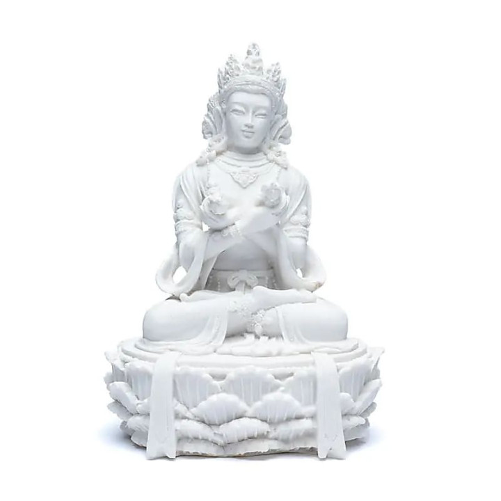 Statue bouddha avec dorje et cloche blanc | Pieralune