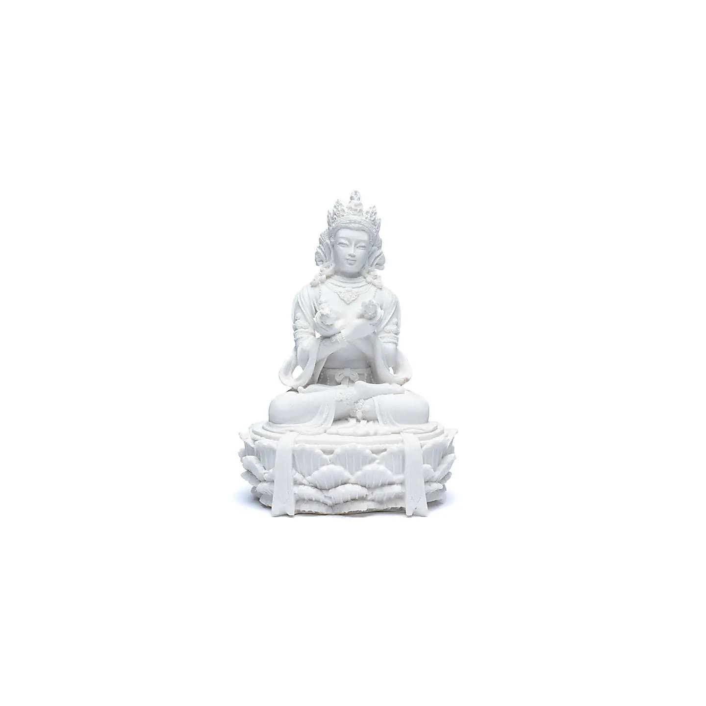 Statue bouddha avec dorje et cloche blanc | Pieralune