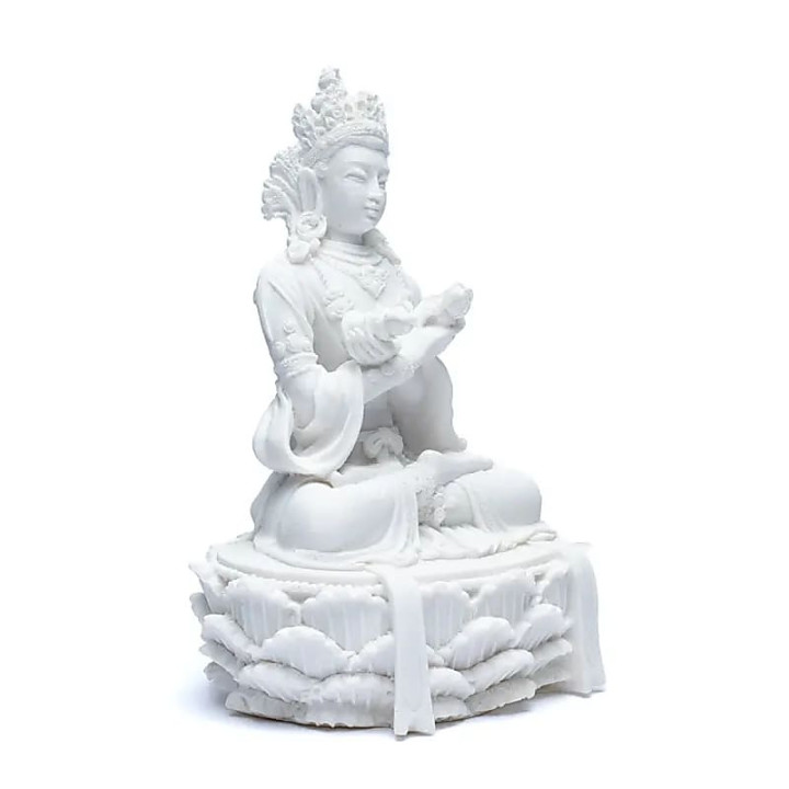 Statue bouddha avec dorje et cloche blanc | Pieralune