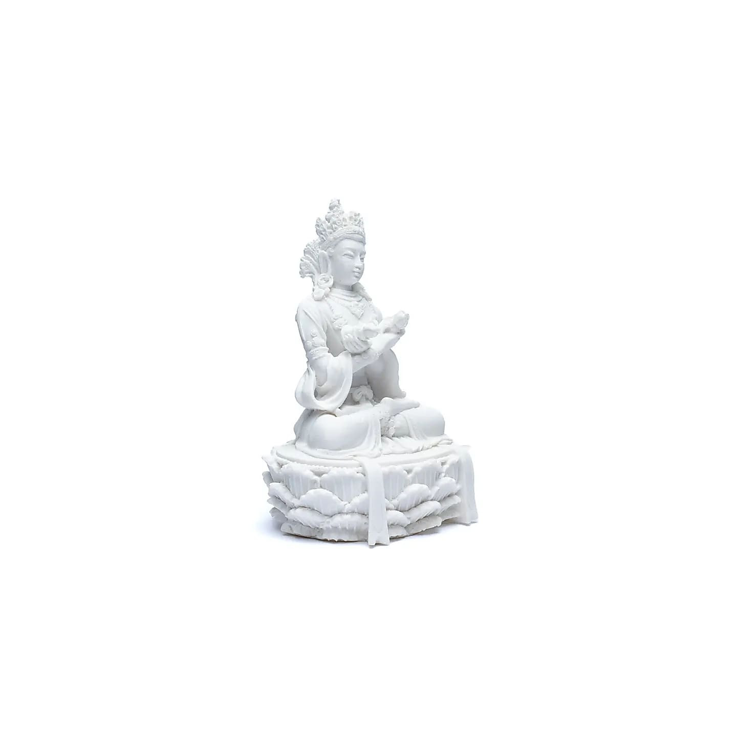 Statue bouddha avec dorje et cloche blanc | Pieralune