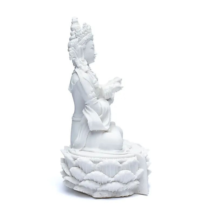 Statue bouddha avec dorje et cloche blanc | Pieralune