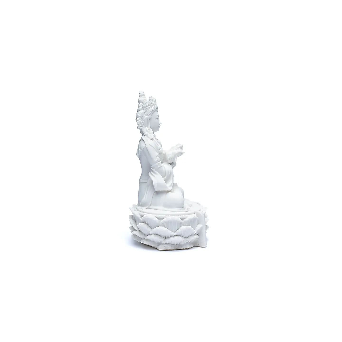 Statue bouddha avec dorje et cloche blanc | Pieralune