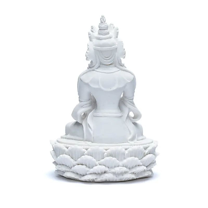 Statue bouddha avec dorje et cloche blanc | Pieralune
