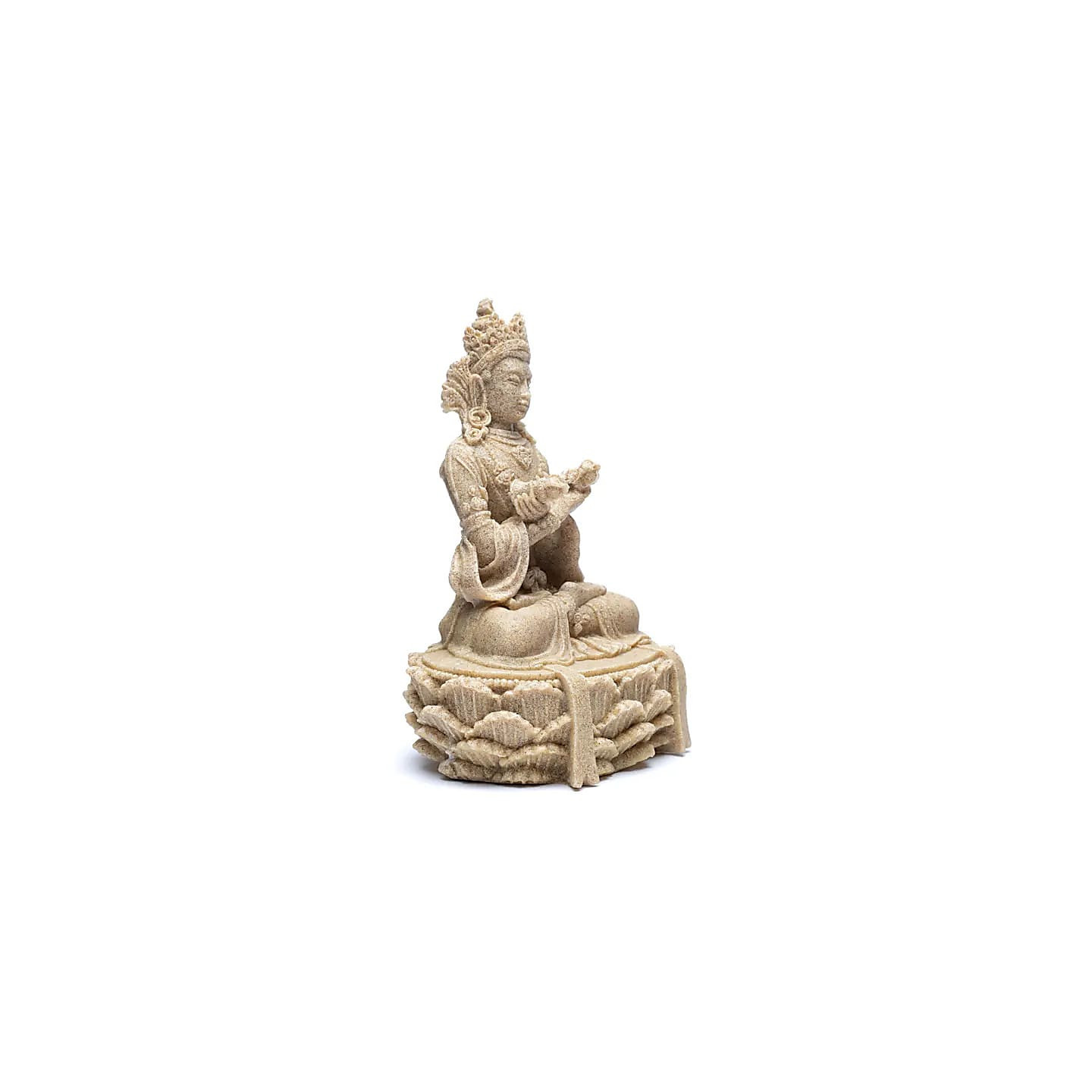Statue bouddha avec dorje et cloche couleur sable | Pieralune