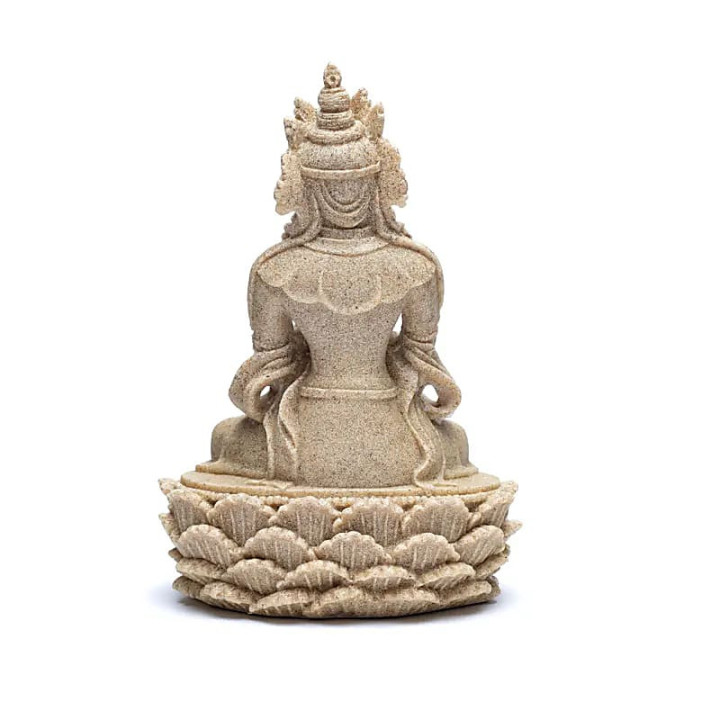 Statue bouddha avec dorje et cloche couleur sable | Pieralune