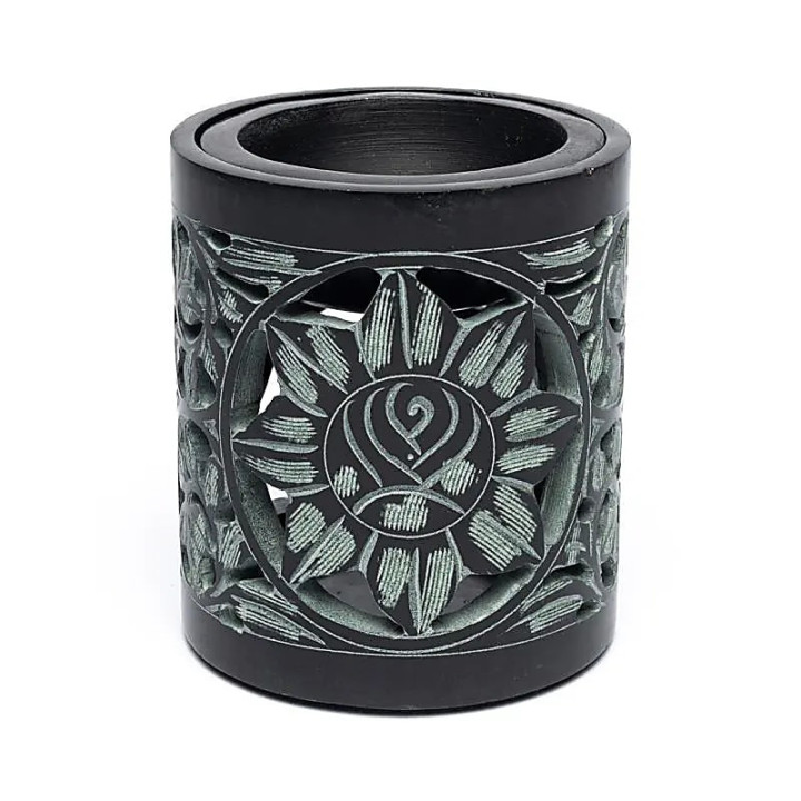 Encensoir -lampe aromatique pierre à savon noire | Pieralune