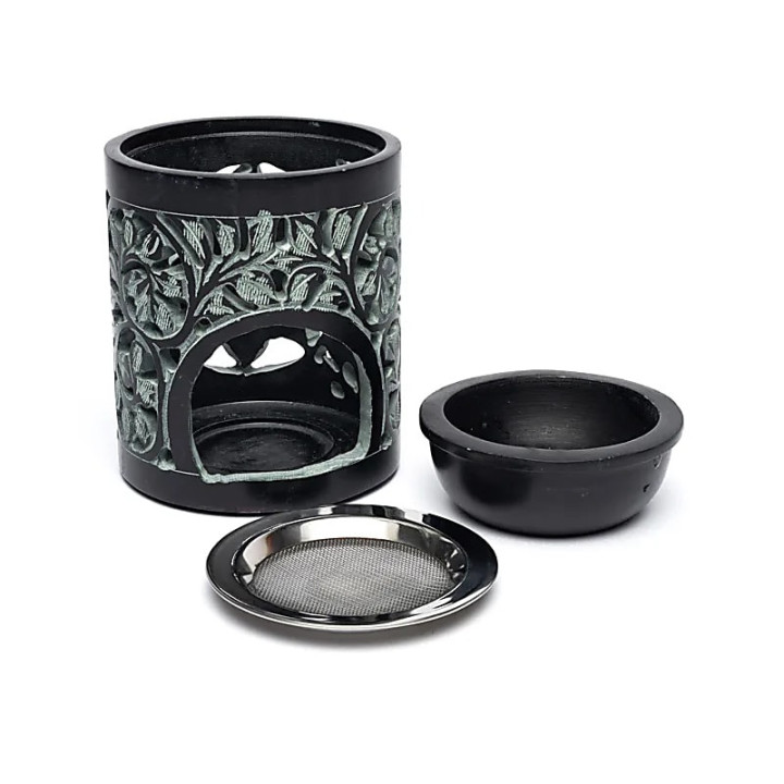 Encensoir -lampe aromatique pierre à savon noire | Pieralune