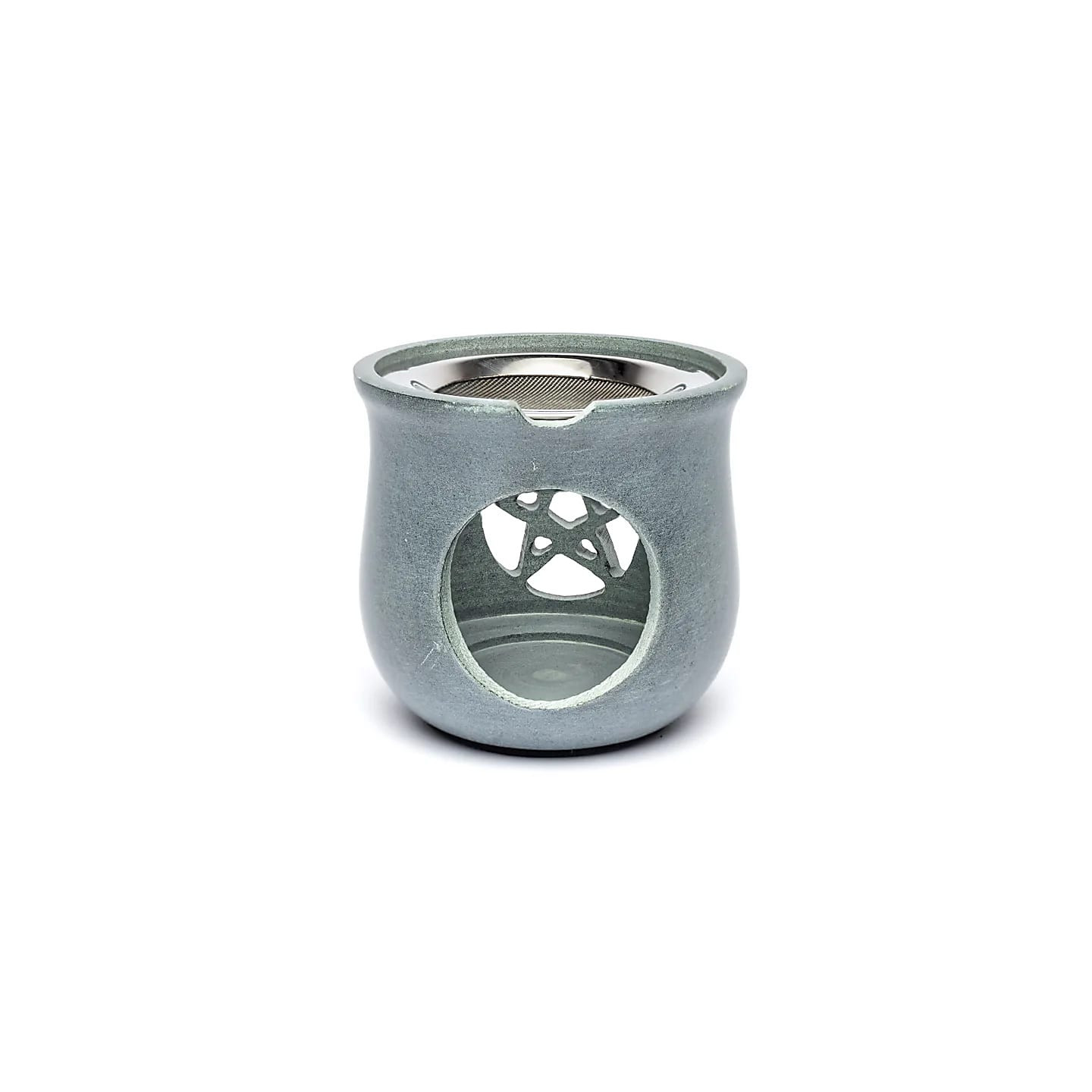 Brûle encens Pentacle en pierre à savon gris | Pieralune