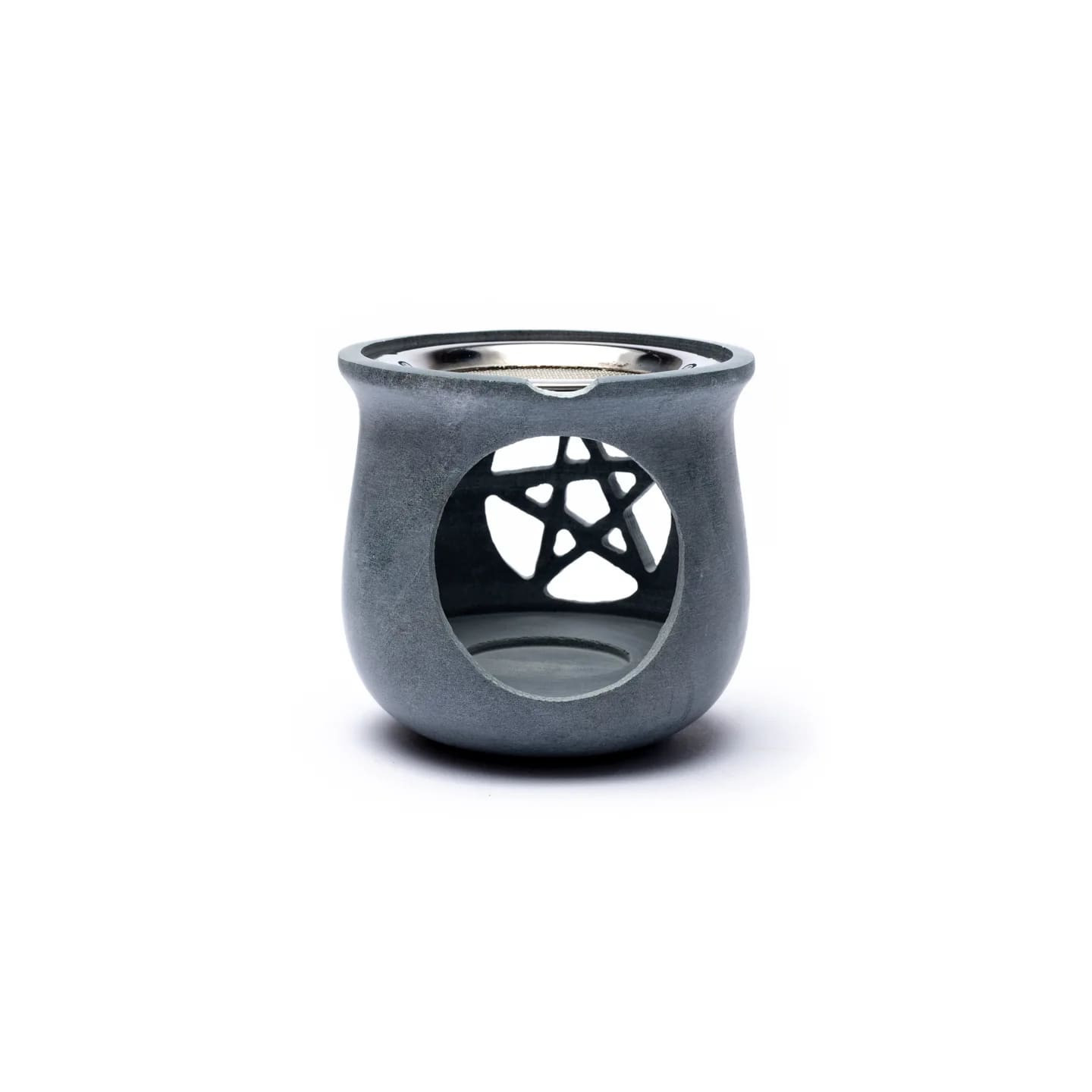 Brûle encens Pentacle en pierre à savon gris | Pieralune
