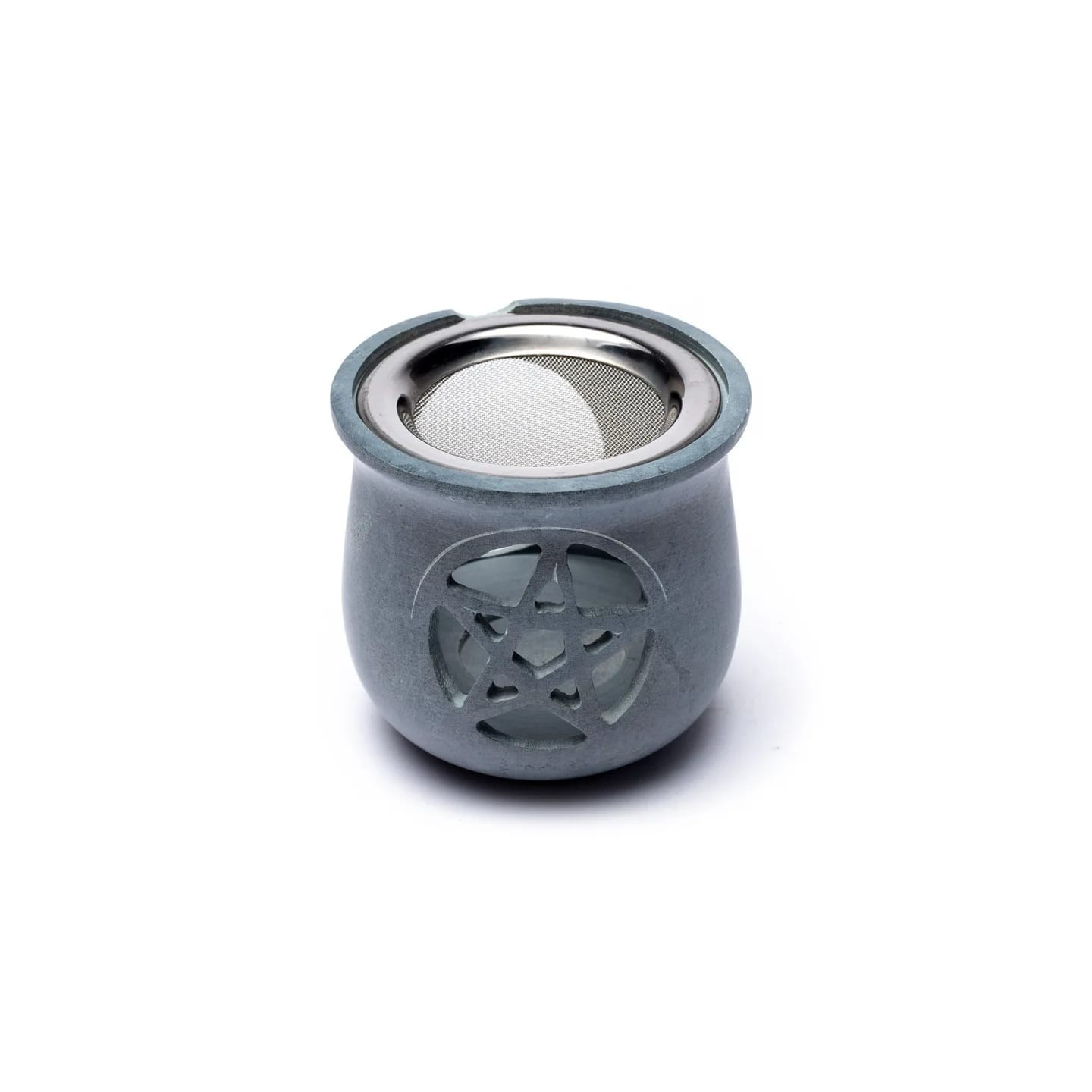Brûle encens Pentacle en pierre à savon gris | Pieralune