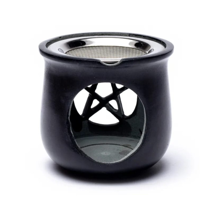 Brûle encens Pentacle en pierre à savon noir | Pieralune