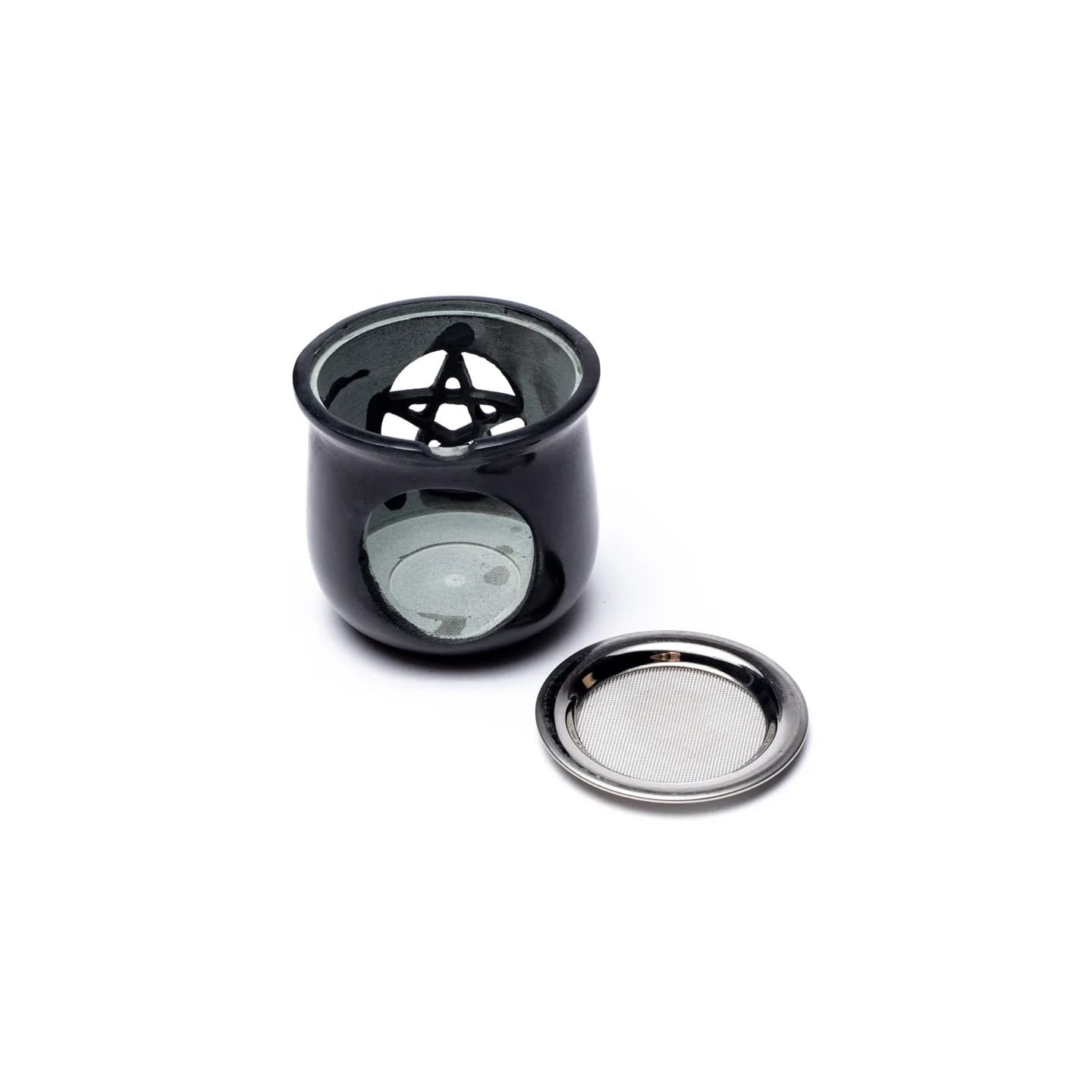 Brûle encens Pentacle en pierre à savon noir | Pieralune