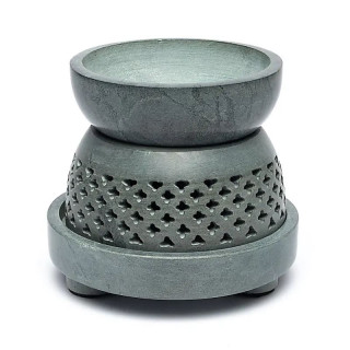 Brûleur multi-usages en pierre ollaire grise | Pieralune