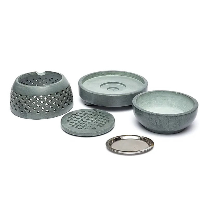 Brûleur multi-usages en pierre ollaire grise | Pieralune