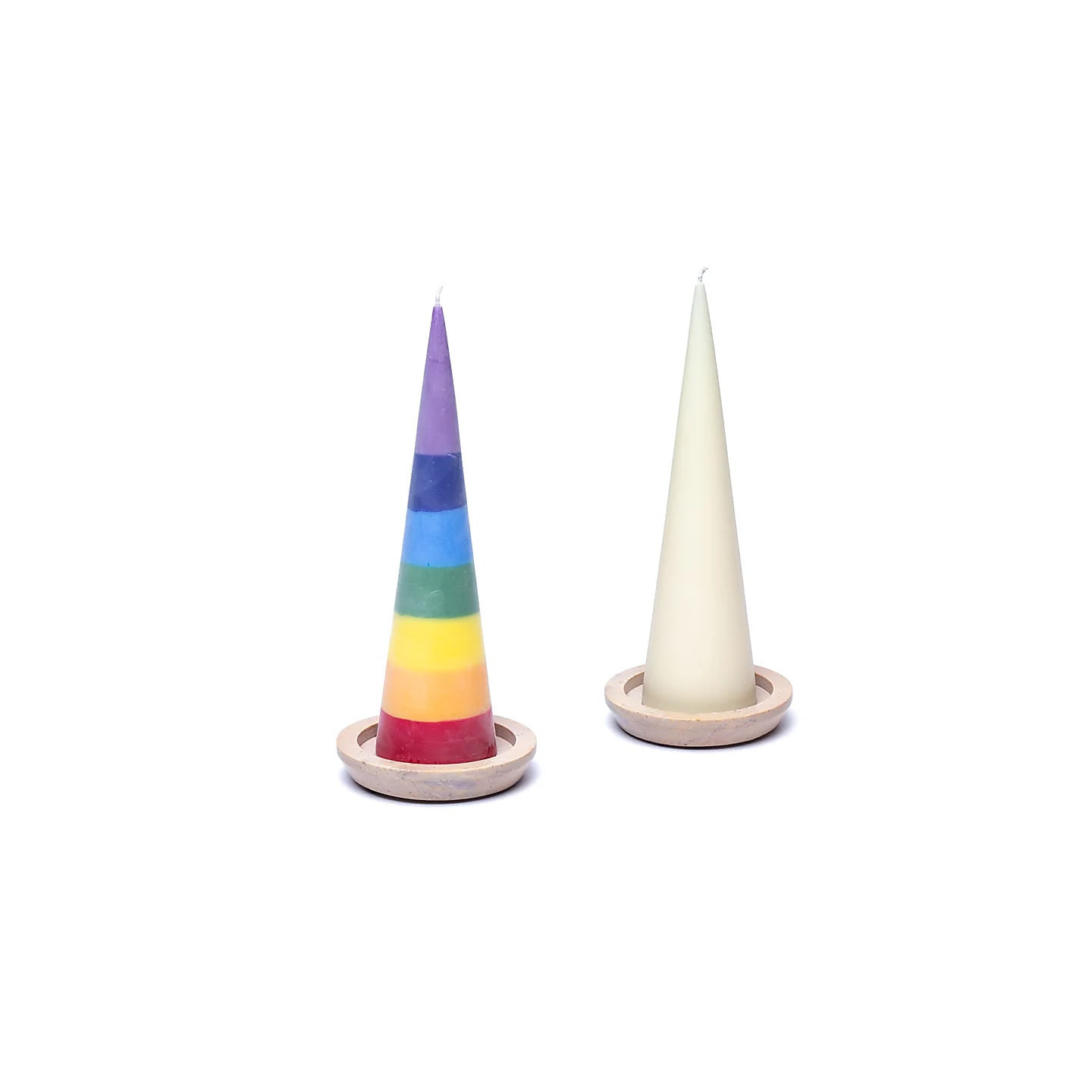 Plateau/socle à bougie - rond en stéatite beige | Pieralune