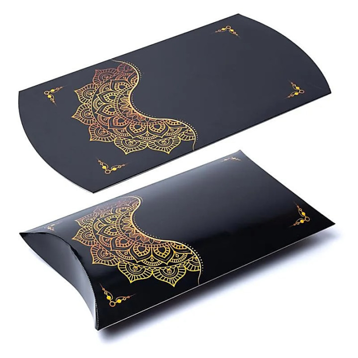 Boîtes à oreillers XL fleur mandala noir or | Pieralune