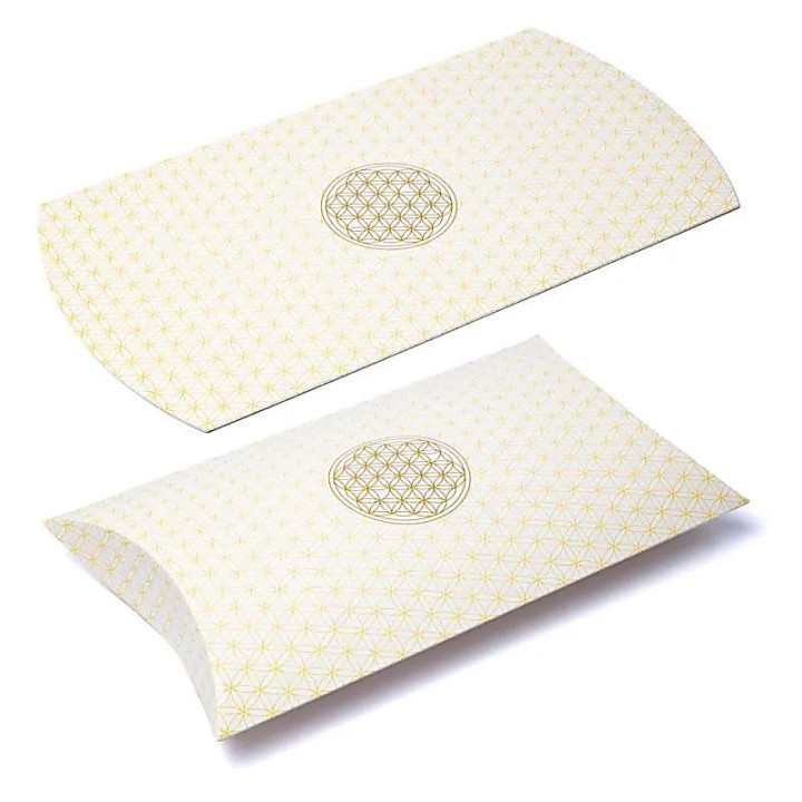 Les boîtes à oreillers XL Fleur de Vie blanc or | Pieralune