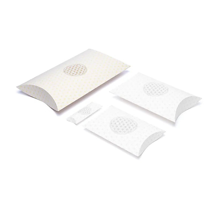 Les boîtes à oreillers XL Fleur de Vie blanc or | Pieralune