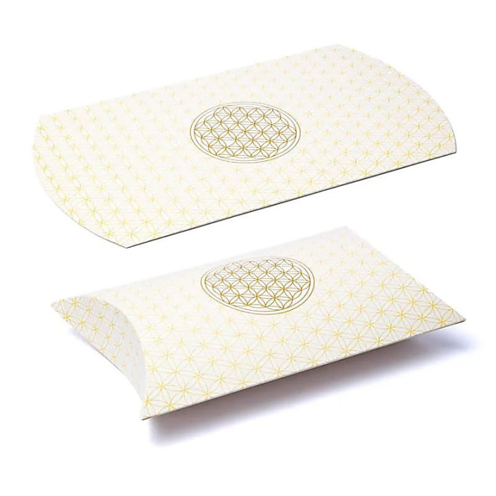 Boîtes à oreillers L Fleur de Vie blanc or | Pieralune