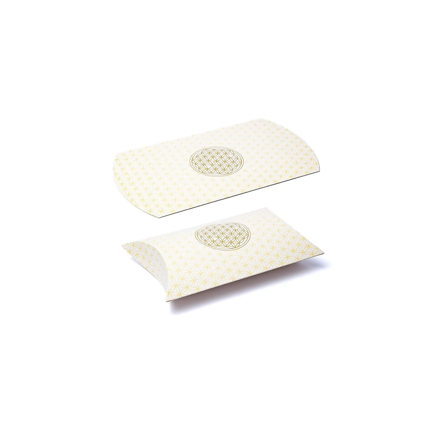 Boîtes à oreillers L Fleur de Vie blanc or | Pieralune