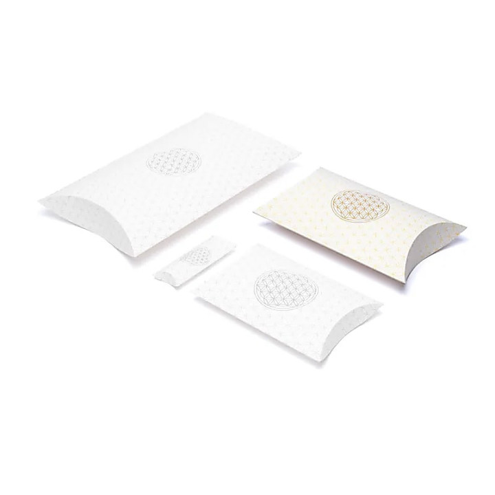 Boîtes à oreillers L Fleur de Vie blanc or | Pieralune