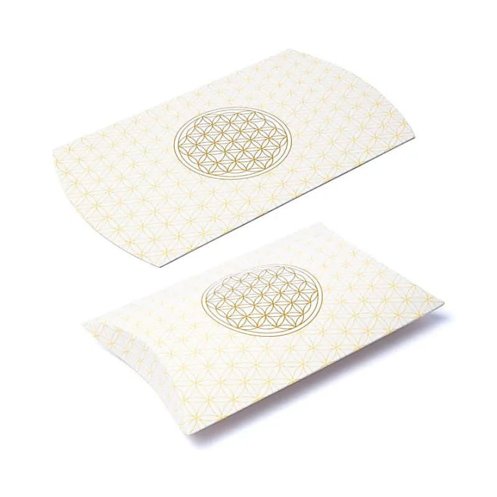 Boîtes à oreillers M Fleur de Vie blanc or | Pieralune