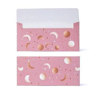 Enveloppe carte cadeau lune et étoiles rose | Pieralune