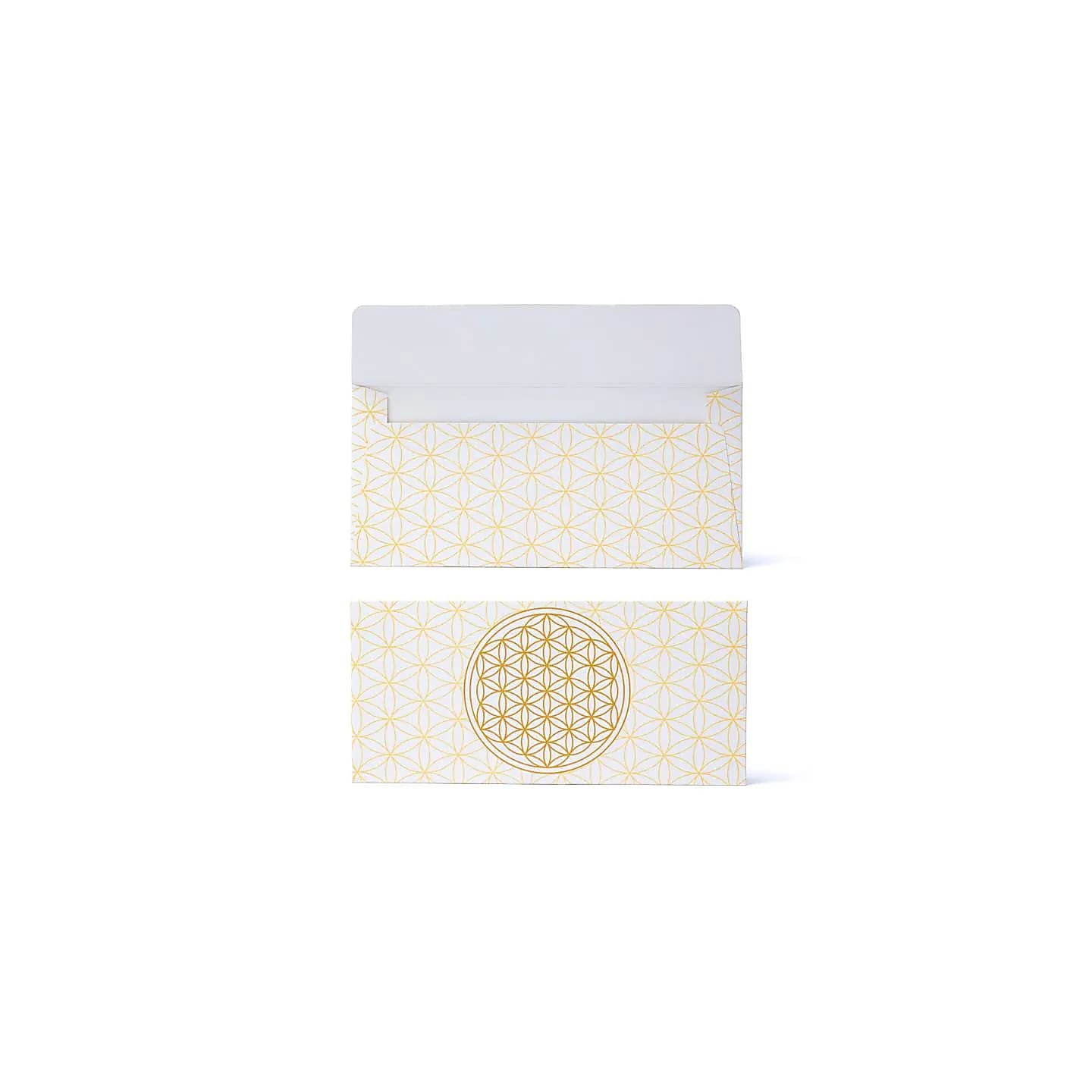 Enveloppe carte cadeau or blanc fleur de vie | Pieralune