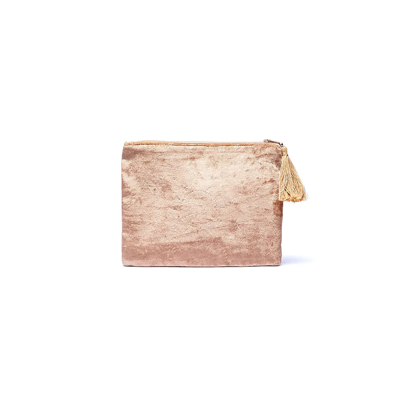 Pochette zippée en velours beige à fleurs | Pieralune