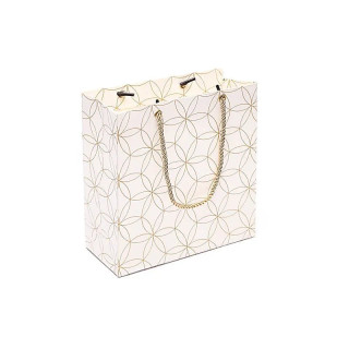 Pochette cadeau fleur de vie blanc et or | Pieralune