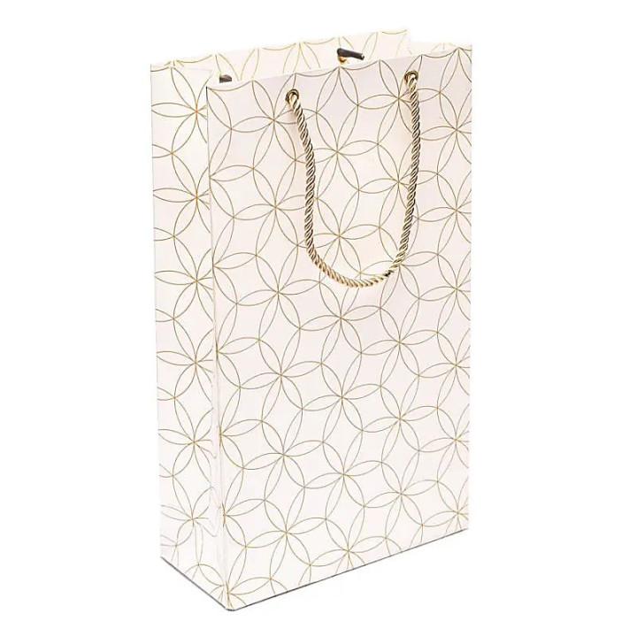 Pochette cadeau fleur de vie blanc et or | Pieralune