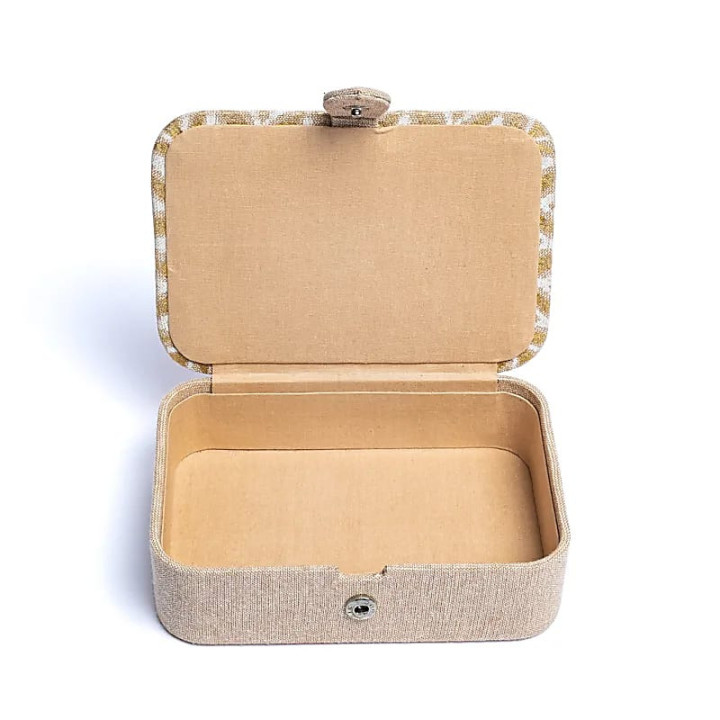 Coffret à bijoux / tarot velours beige/or avec Fleur de... | Pieralune