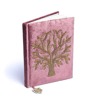 Carnet velours Rose avec Arbre de vie | Pieralune
