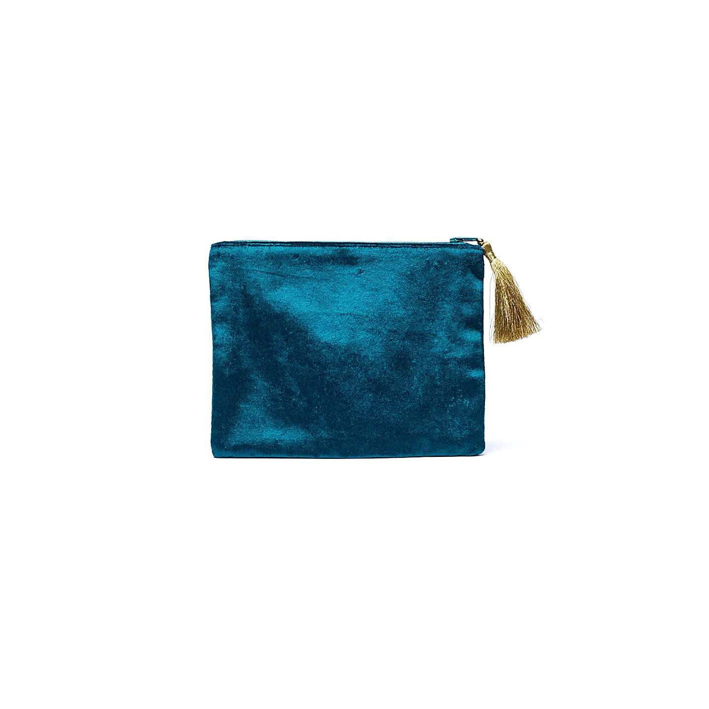 Pochette zippée en velours pétrole avec Oeil des tarots | Pieralune