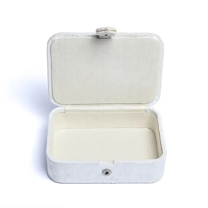 Coffret à bijoux / tarot velours Blanc avec Soleil et Lune | Pieralune