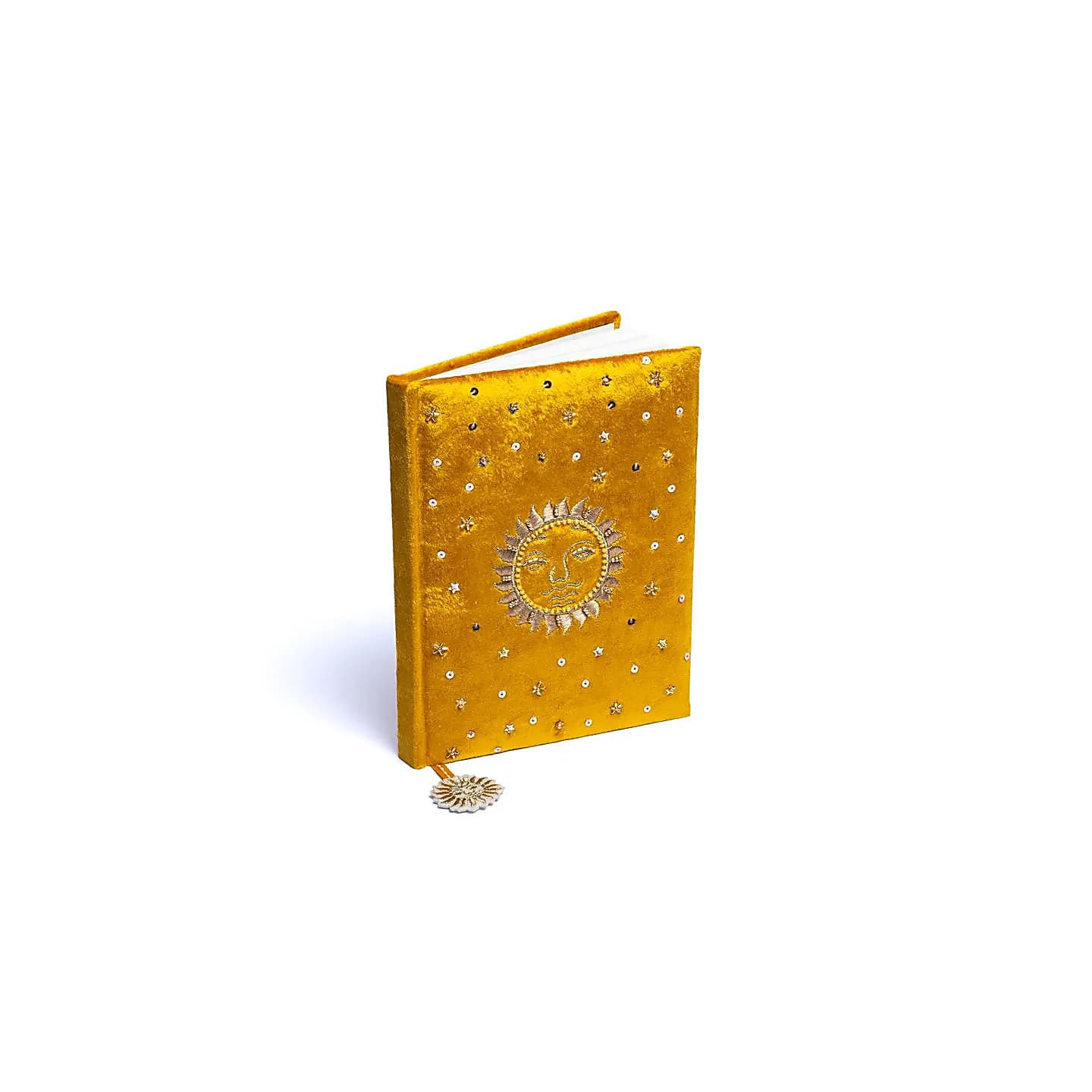 Carnet de notes velours Jaune avec Soleil | Pieralune